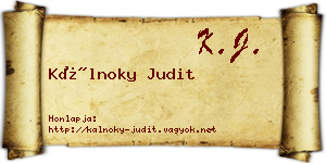 Kálnoky Judit névjegykártya