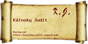 Kálnoky Judit névjegykártya